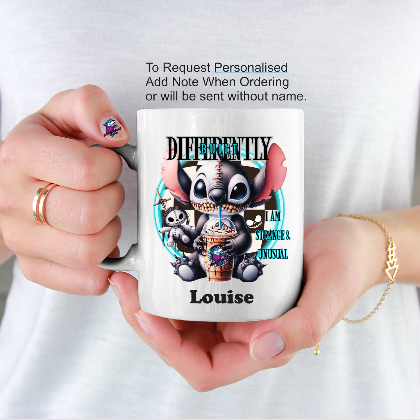 Personalised Differently Built Stranger Than Usual Gothic Halloween 11oz Cup Mug - Snazzy Dudds