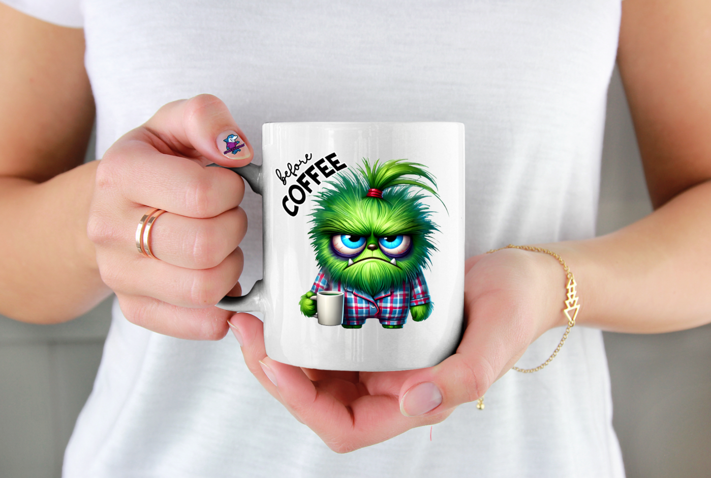 Personalised Sarcastic Monster Coffee 11oz Cup Mug Gift - Snazzy Dudds