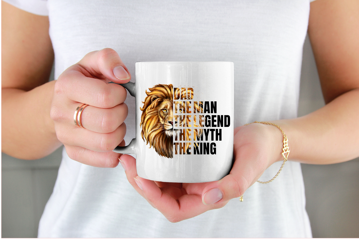 Fathers Day Personalised cup with lion