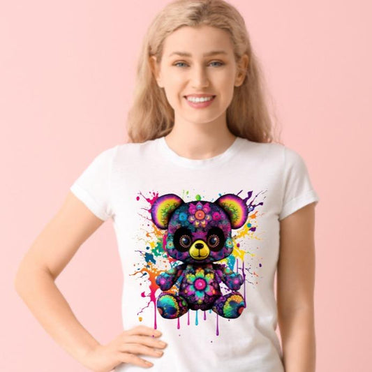 Colourful Bear Unisex Crew Neck Tshirt