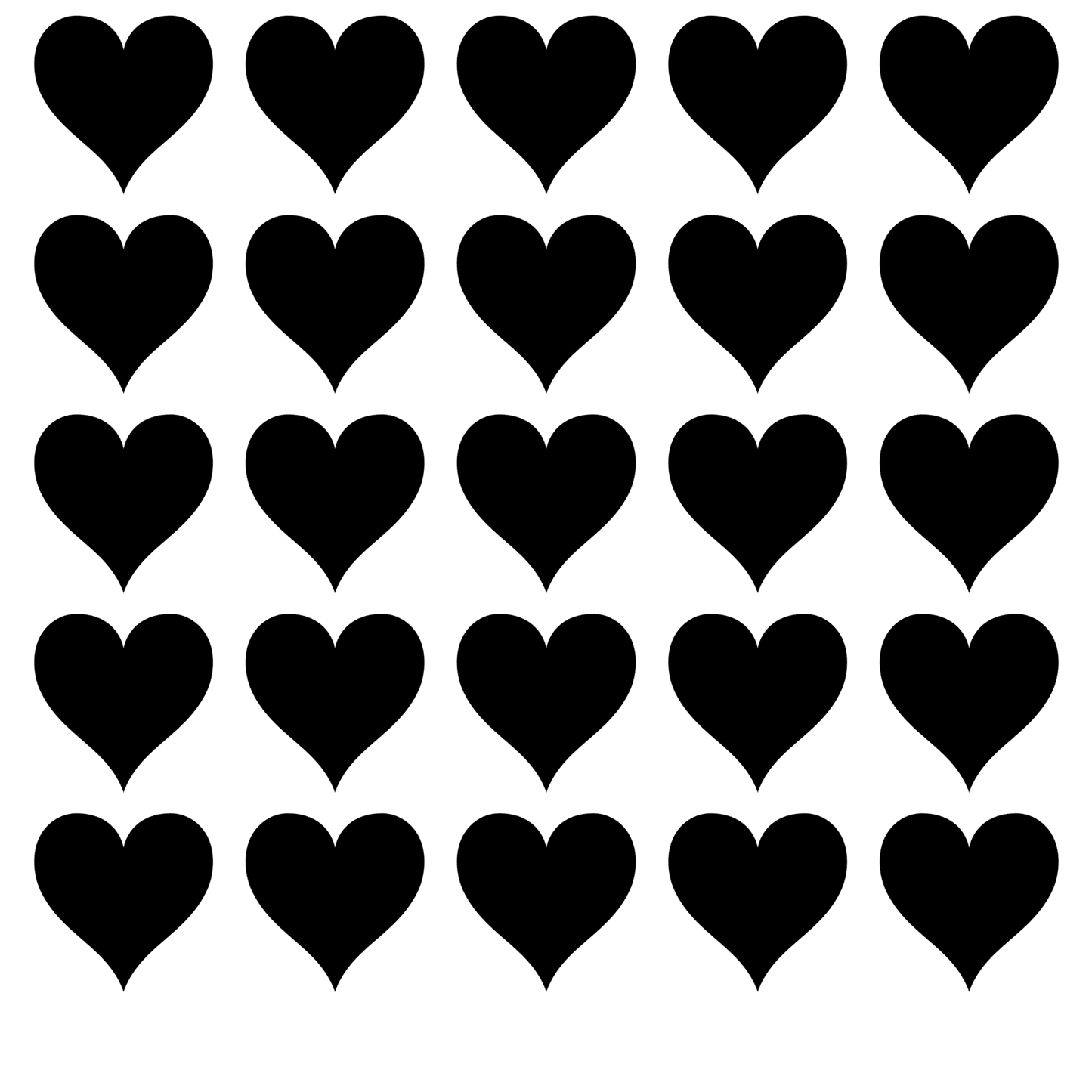 Window Vinyl Decal Sticker - 25 Heart Shapes