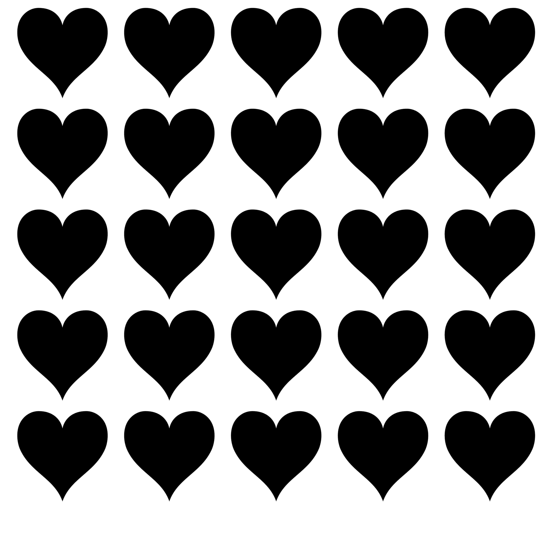 Window Vinyl Decal Sticker - 25 Heart Shapes