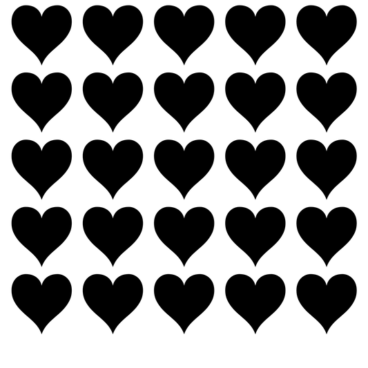Window Vinyl Decal Sticker - 25 Heart Shapes