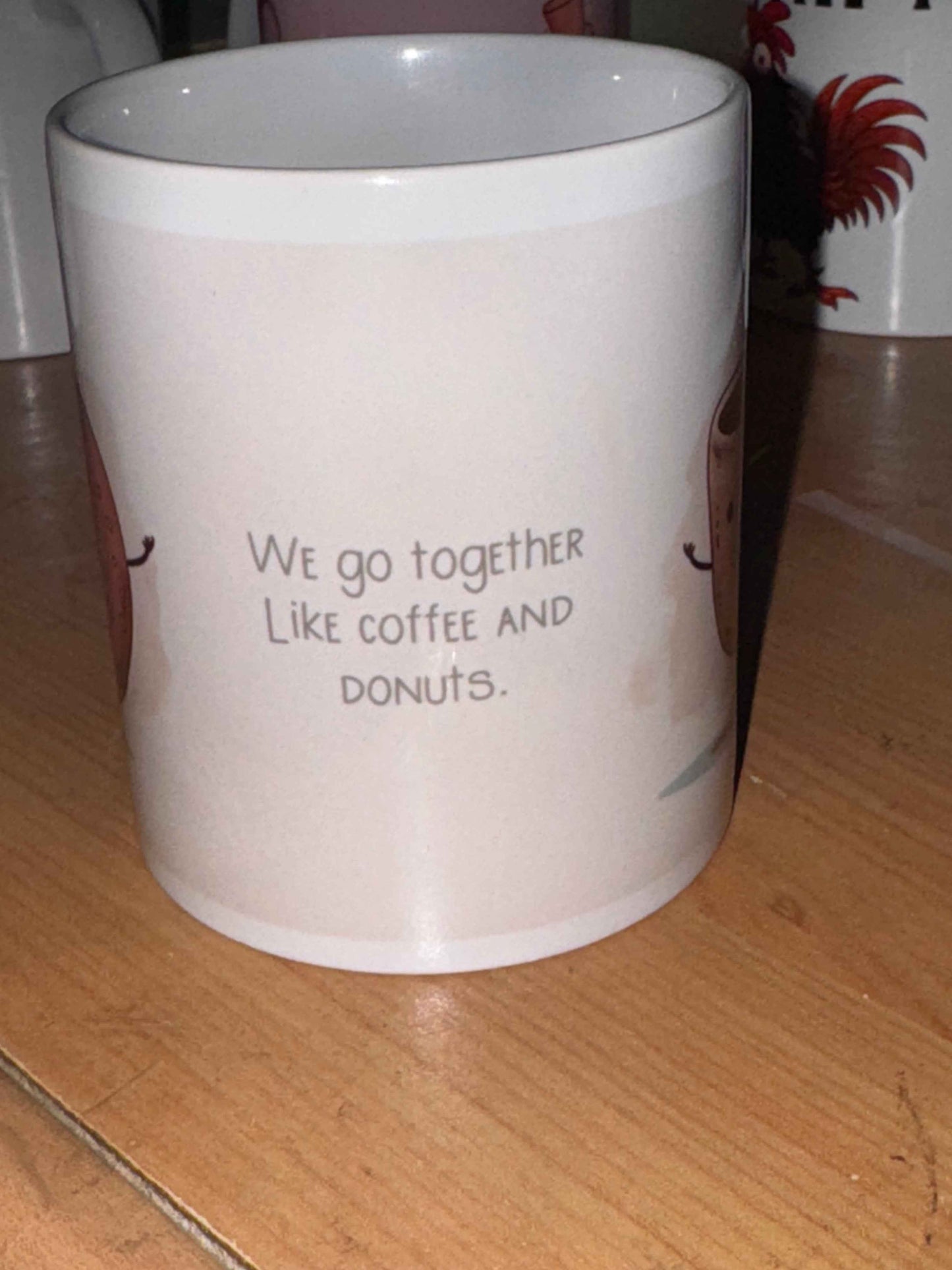 Personalised We Go Together Like Coffee and Donuts Cartoon cup, mug, Valentines Anniversary - Snazzy Dudds