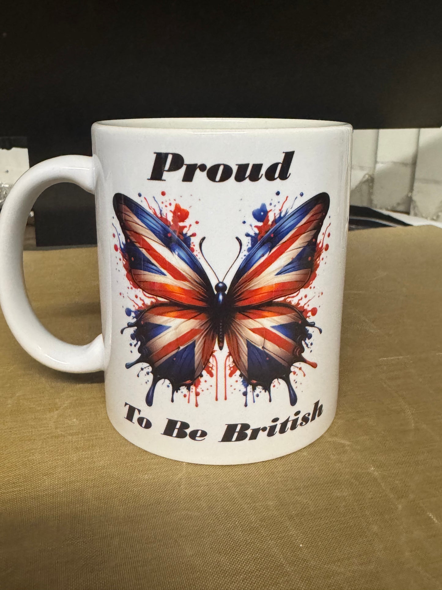 Proud To Be British Butterfly 11oz Cup Mug