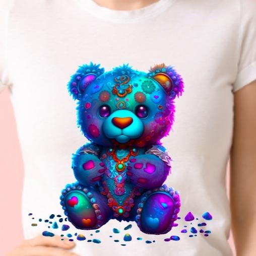 Blue Bear with Gemstones Tshirt