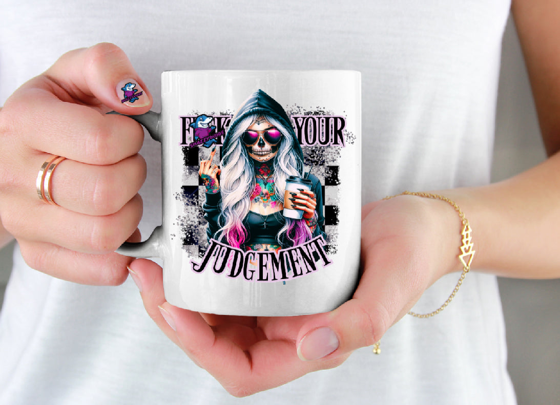 F Your Judgement Gothic Halloween 11oz Ceramic Cup Mug