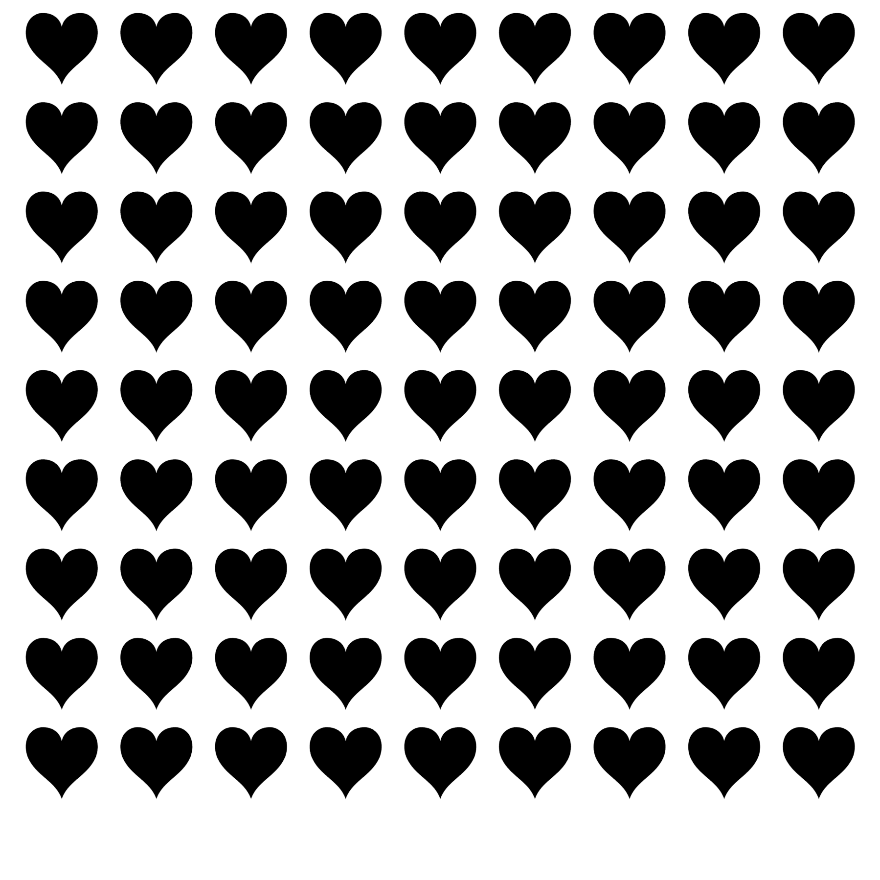 Window Vinyl Decal Sticker - 80 Heart Shapes