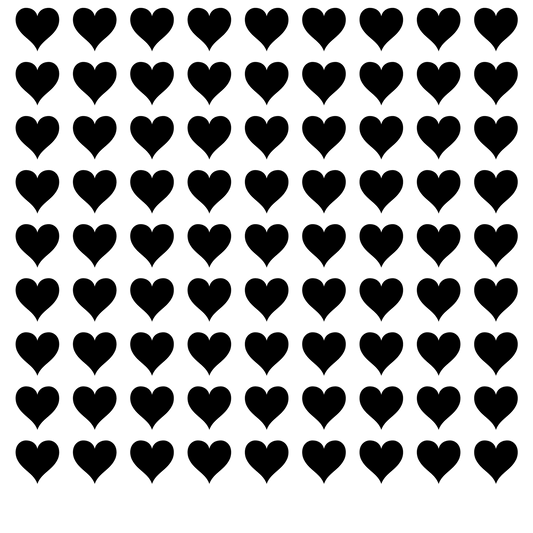 Window Vinyl Decal Sticker - 80 Heart Shapes