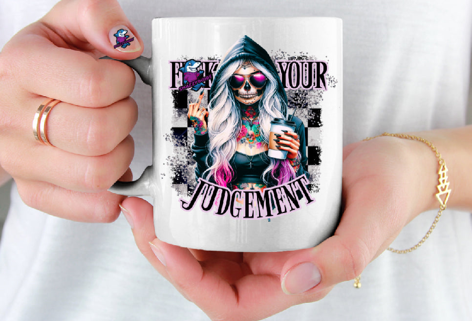 F Your Judgement Gothic Halloween 11oz Ceramic Cup Mug