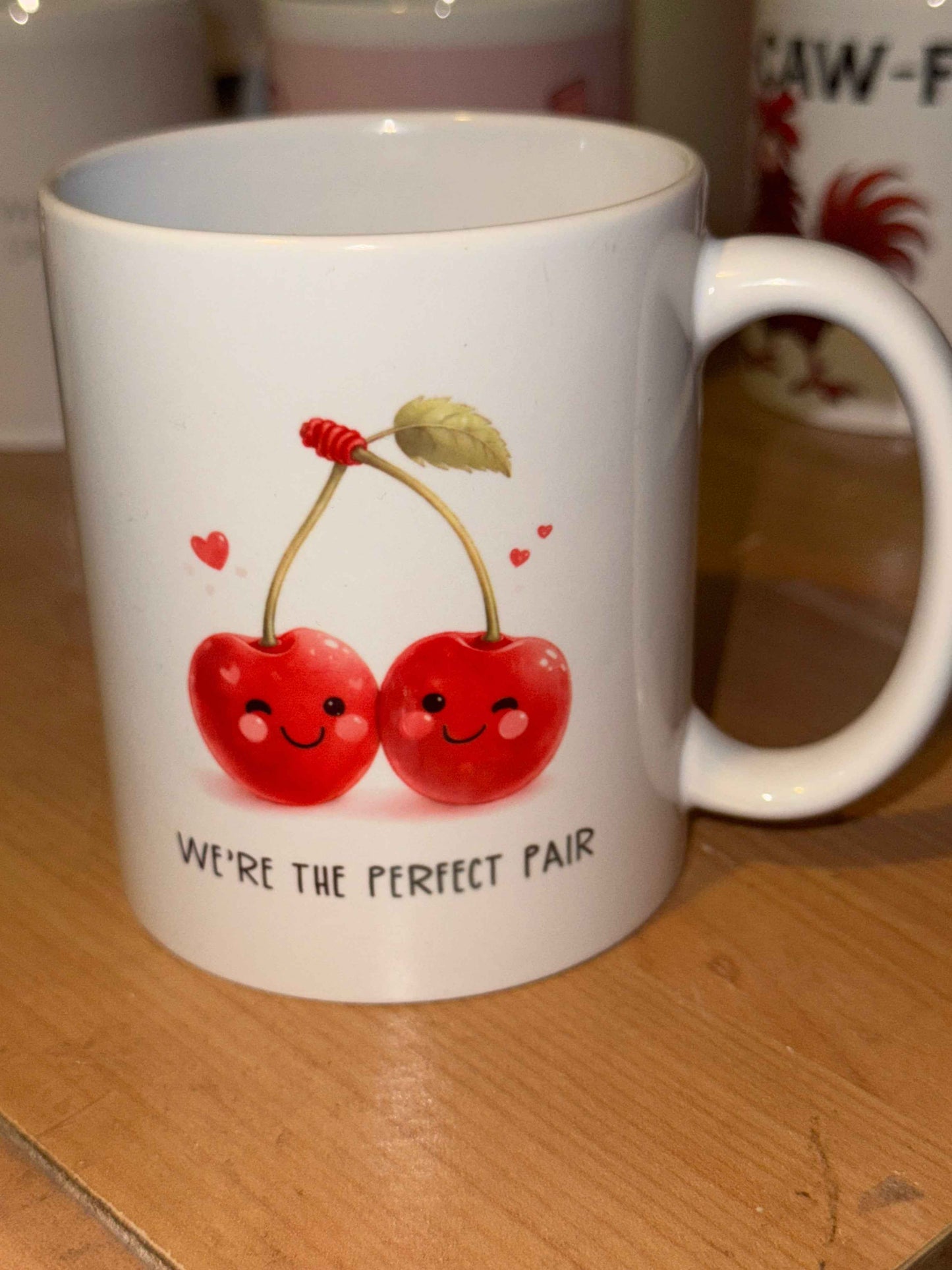 Personalised Cherry We're The Perfect Pair Cartoon cup, mug, Valentines Anniversary - Snazzy Dudds