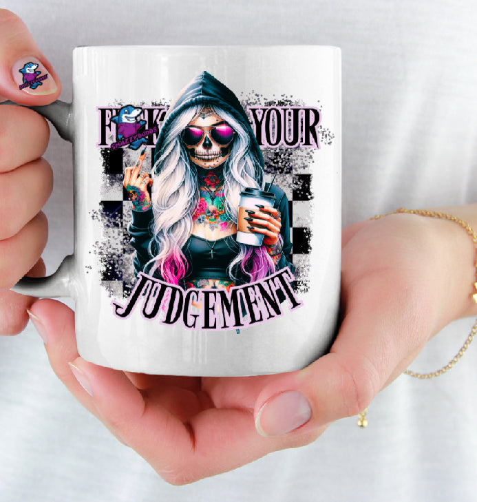 F Your Judgement Gothic Halloween 11oz Ceramic Cup Mug