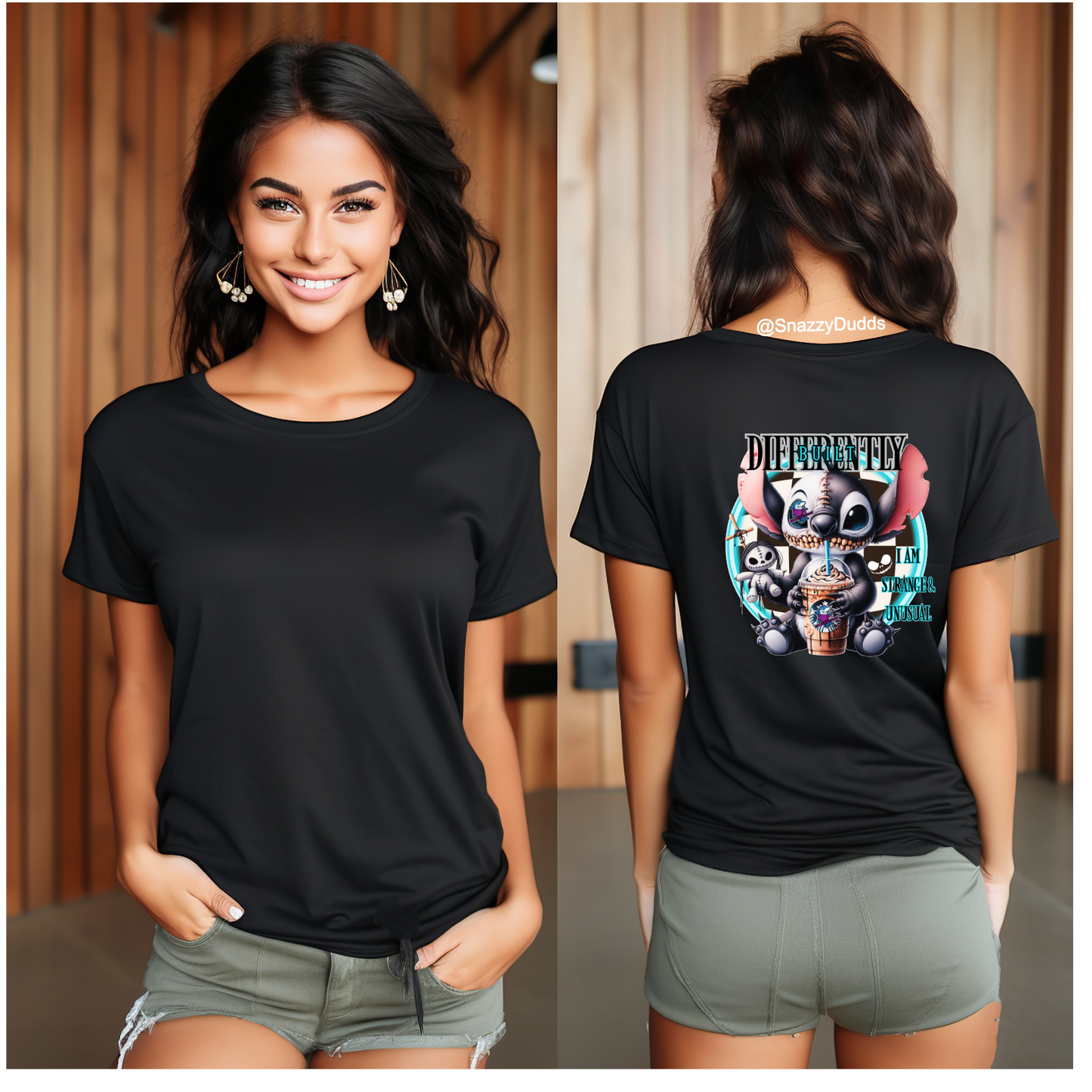 Built Differently Stranger Than Usual Scary Bear Gothic Halloween Unisex Crew Neck Tshirt