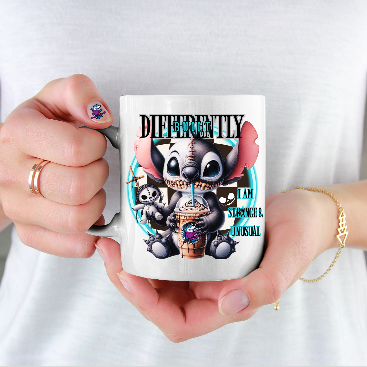 Personalised Differently Built Stranger Than Usual Gothic Halloween 11oz Cup Mug