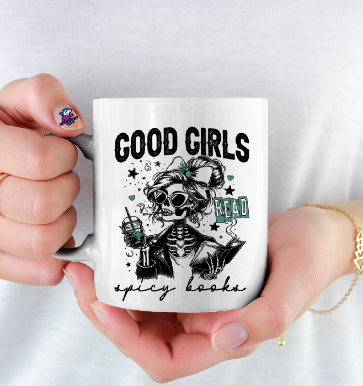 Good Girls Read Spicy Books Gothic Halloween Lover 11oz Cup Mug