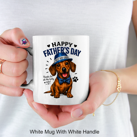Father's Day Mugs | Unique & Personalised Gifts for Dad - Dachshund 11oz Cup Mug - Snazzy Dudds