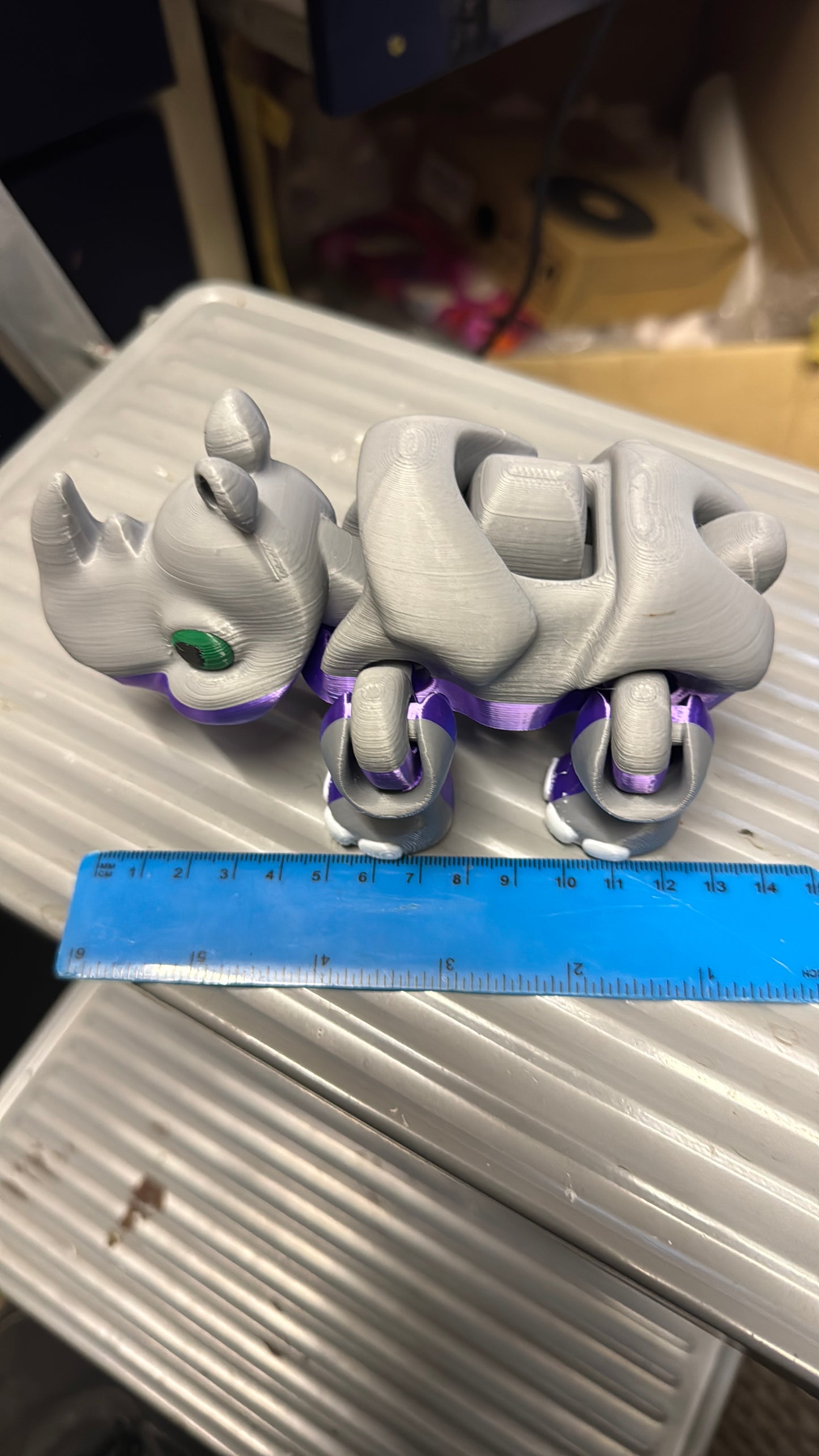Rhino 3D Pla Printed Articulated Fidget Toy for Stress Relief ADHD