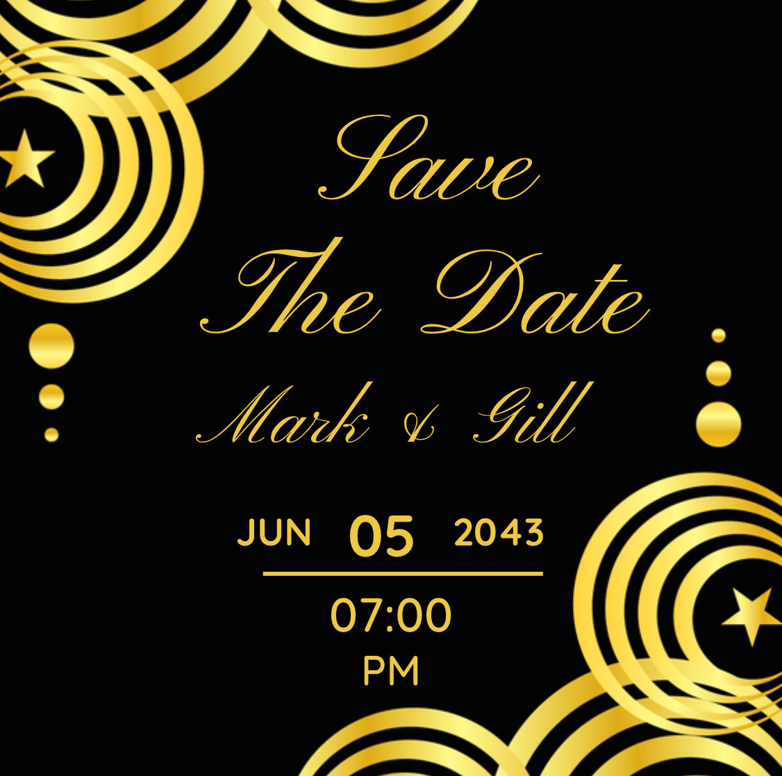 Save The Date Wedding Photo Magnet Gold - Personalised Memory Keepsake