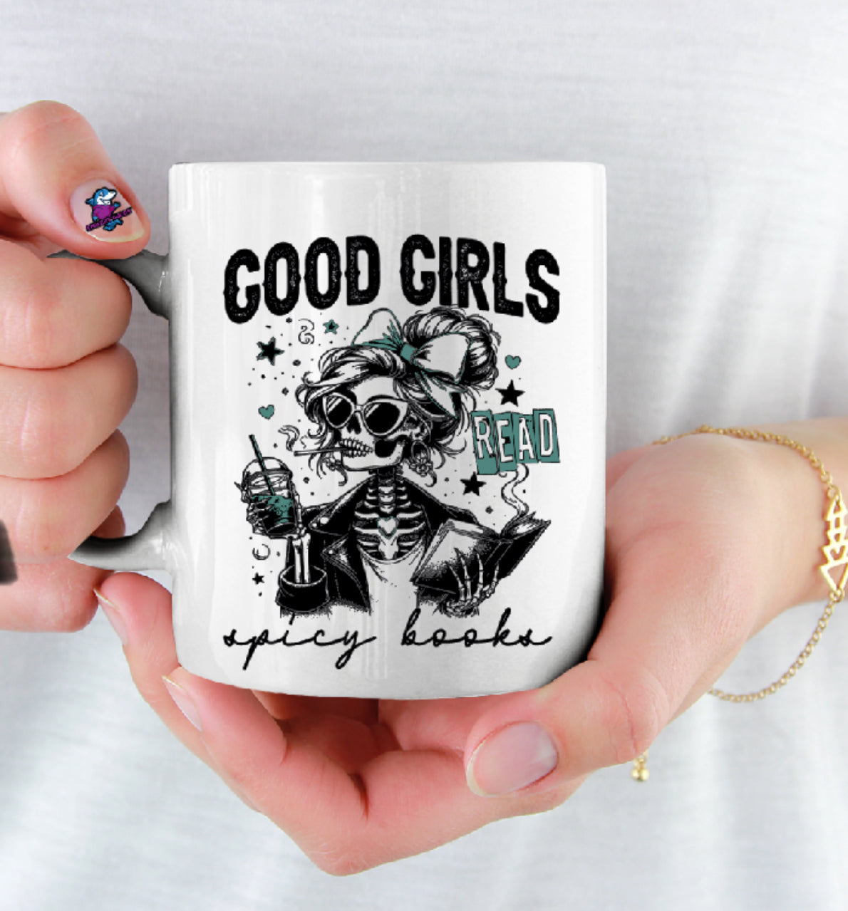 Good Girls Read Spicy Books Gothic Halloween Lover 11oz Cup Mug