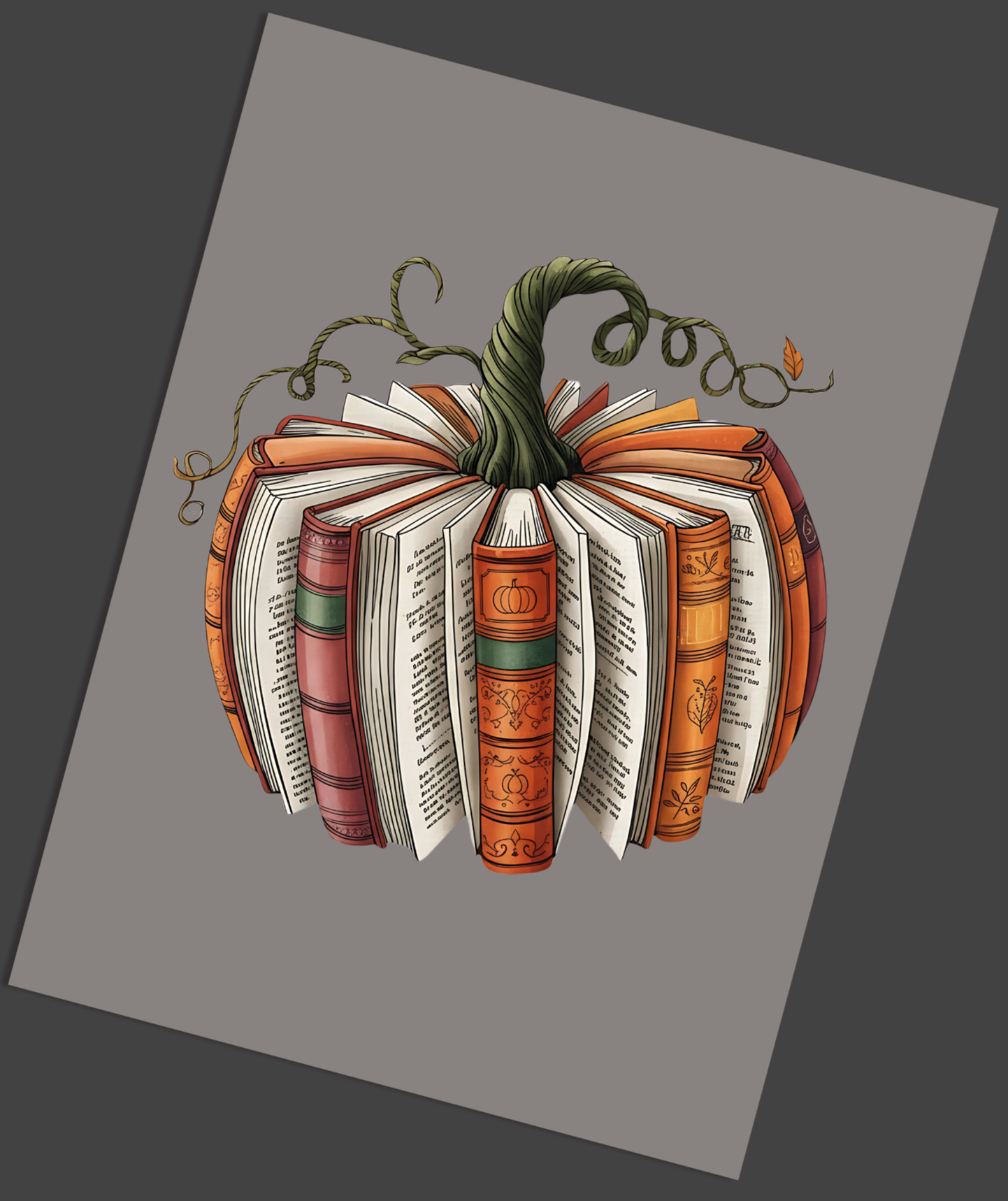 Pumpkin made of books DTF Transfer