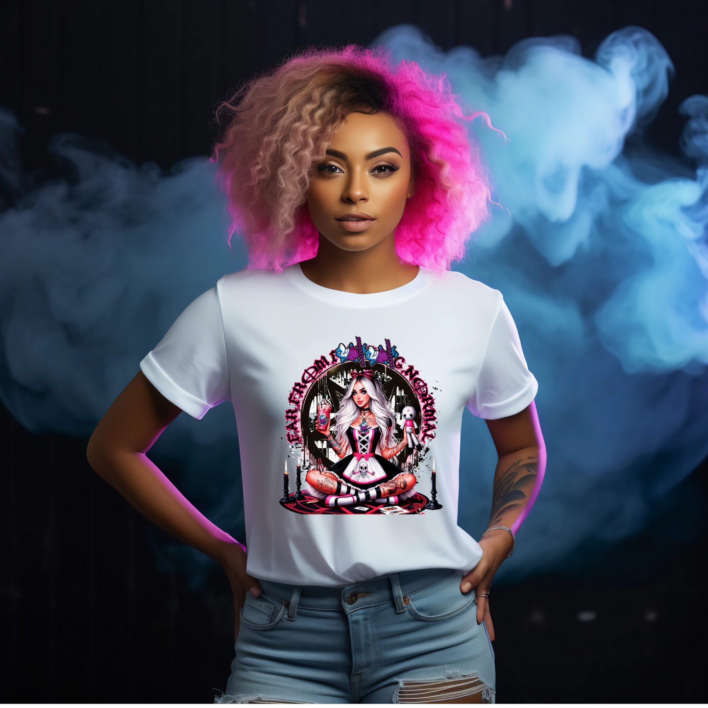 Far From Normal Gothic Halloween Unisex Crew Neck Tshirt