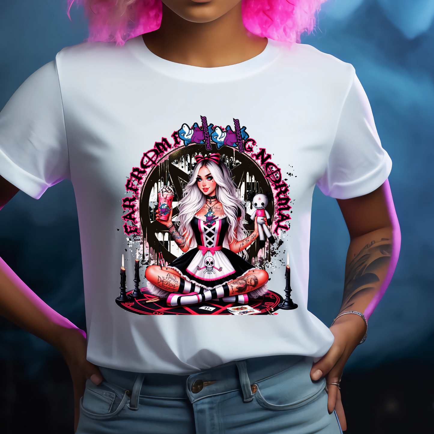 Far From Normal Gothic Halloween Unisex Crew Neck Tshirt