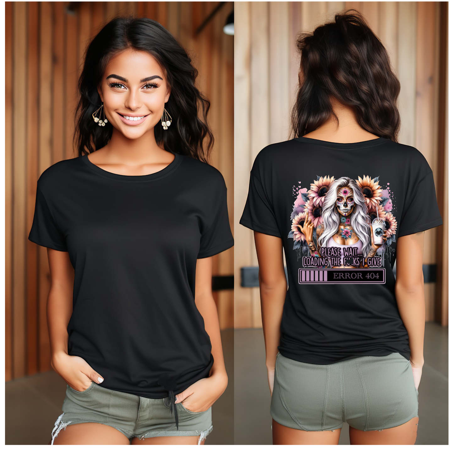 Please Wait Loading the F I Give Gothic Halloween Unisex Crew Neck Tshirt