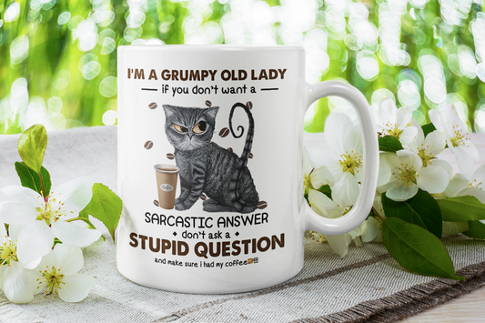 Personalised Cup Grumpy Old Cat Lady