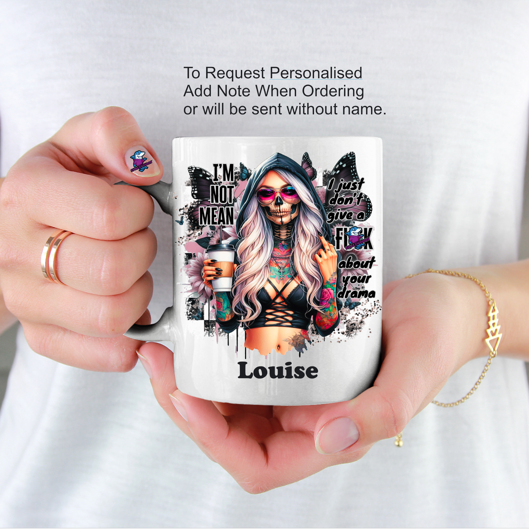 I'm Not Mean I Just Don't Give a, About Your Drama Gothic Halloween 11oz Cup Mug Birthday Christmas Gift