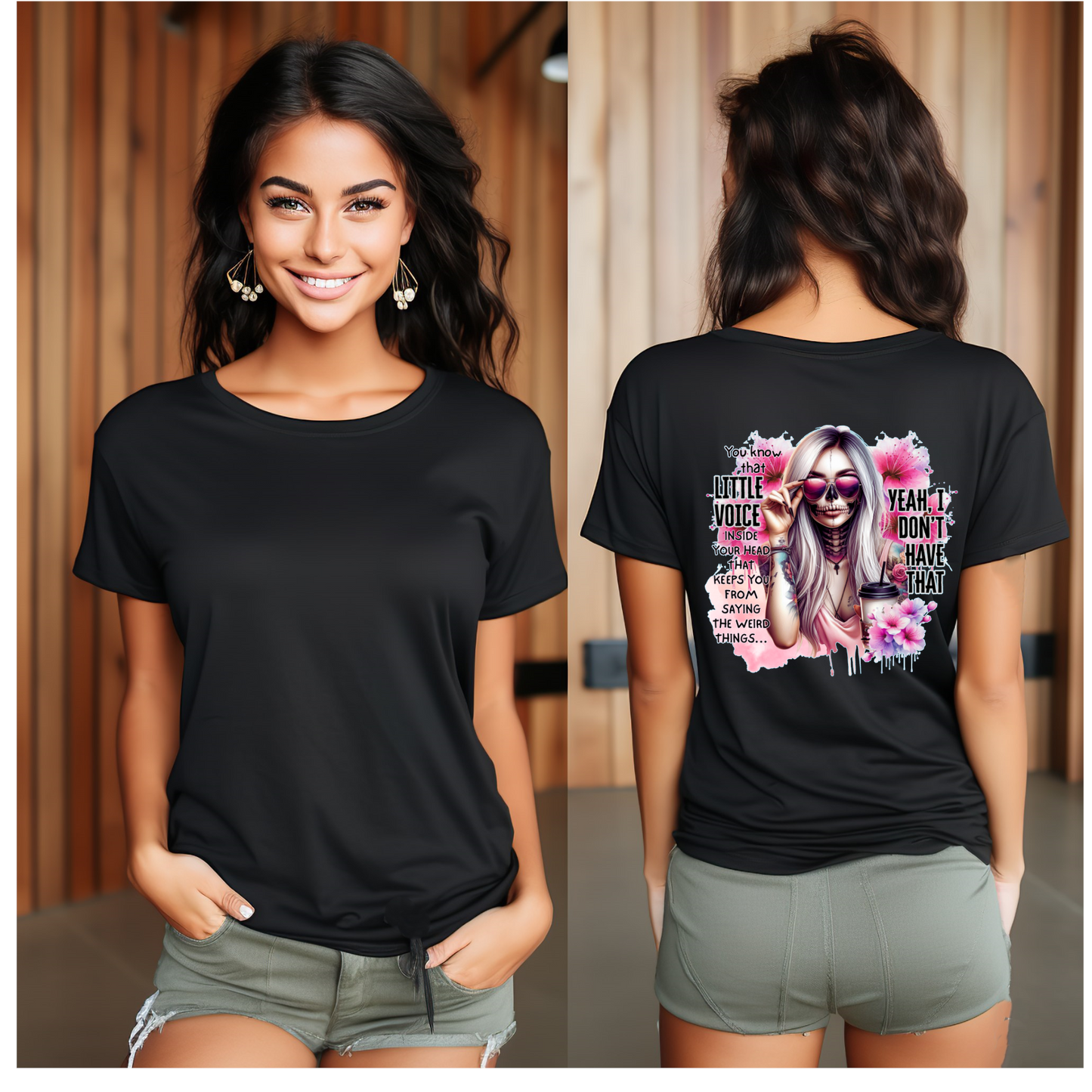 Little Voice In My Head Gothic Halloween Unisex Crew Neck Tshirt