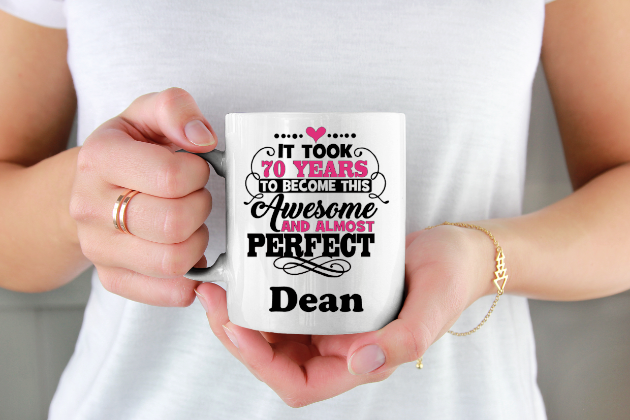 Seventy Birthday personalised cup