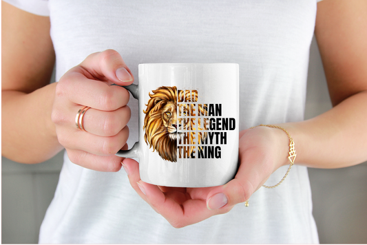 Fathers Day Personalised cup with lion