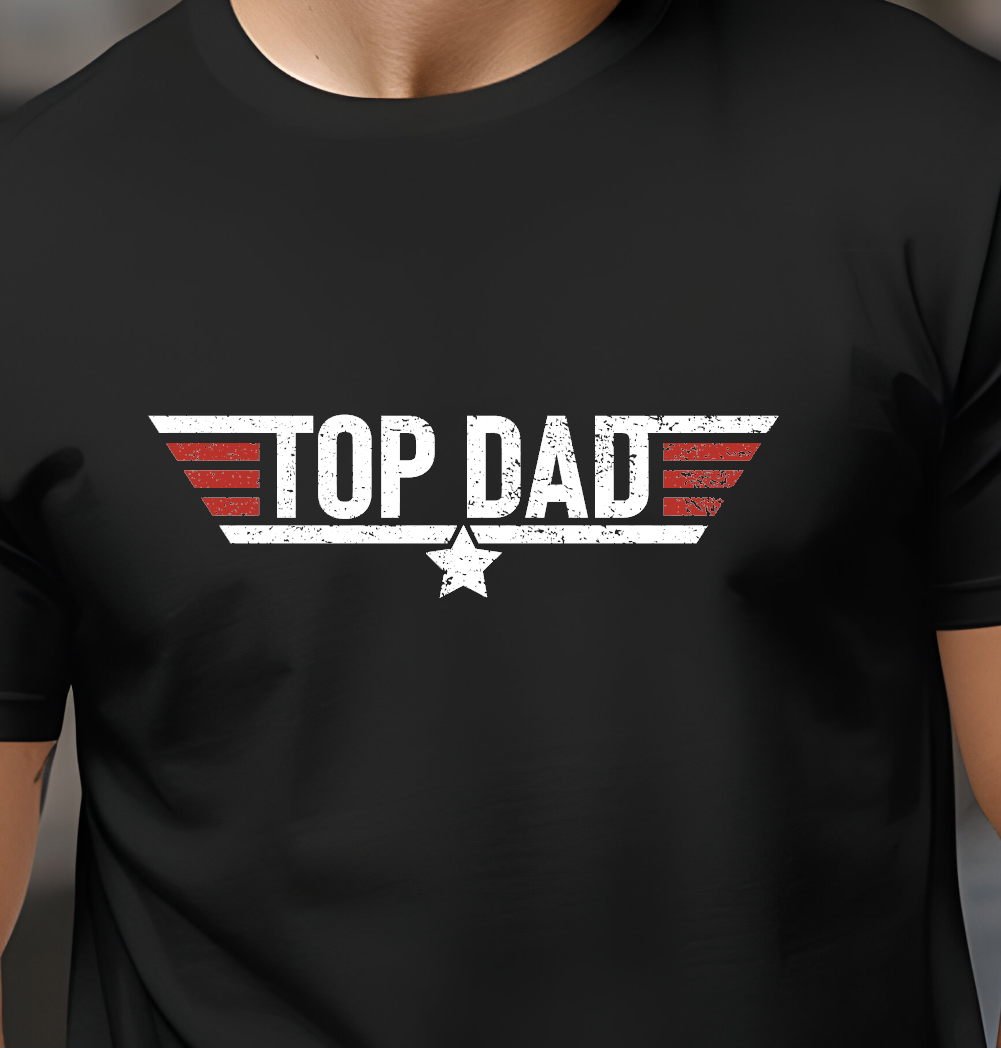 Top Dad Fathers Day Birthday Black Tshirt Gift