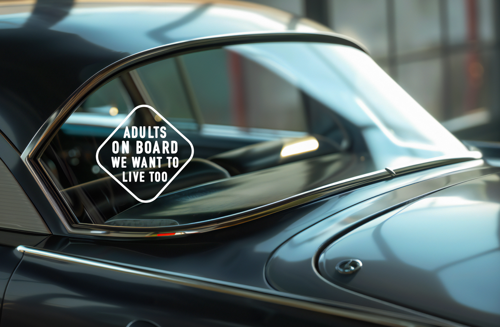 Window Vinyl Decal Sticker - Adults On Board We Want to Live Too Funny Car Sticker