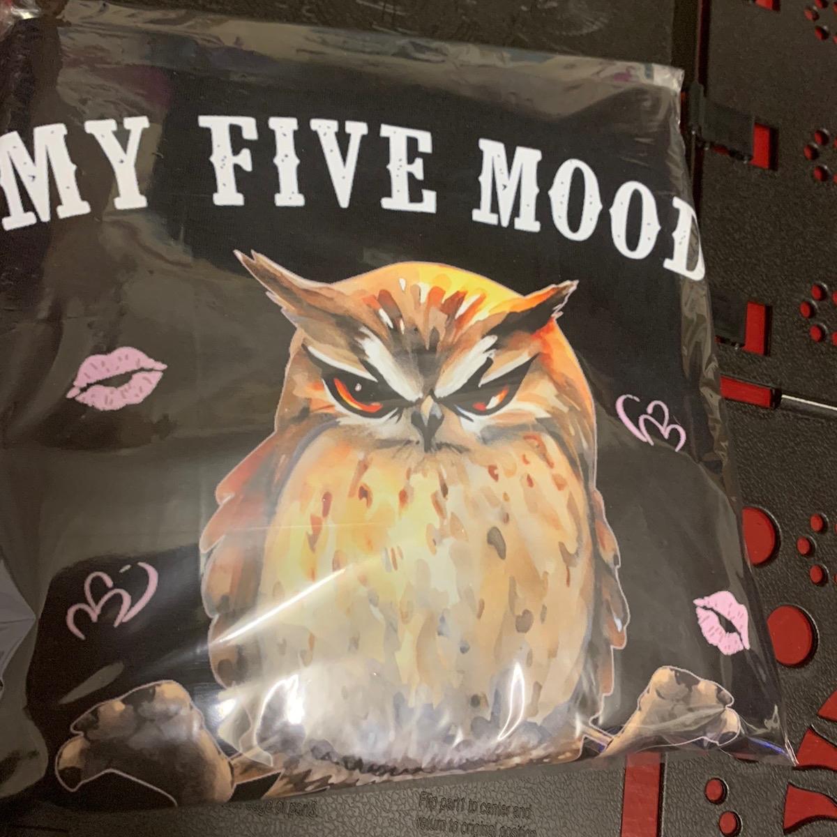 TSHIRT - Funny Joke Sarcastic Owl My Five Moods  Unisex Casual Crew Neck Tshirt 100% Cotton