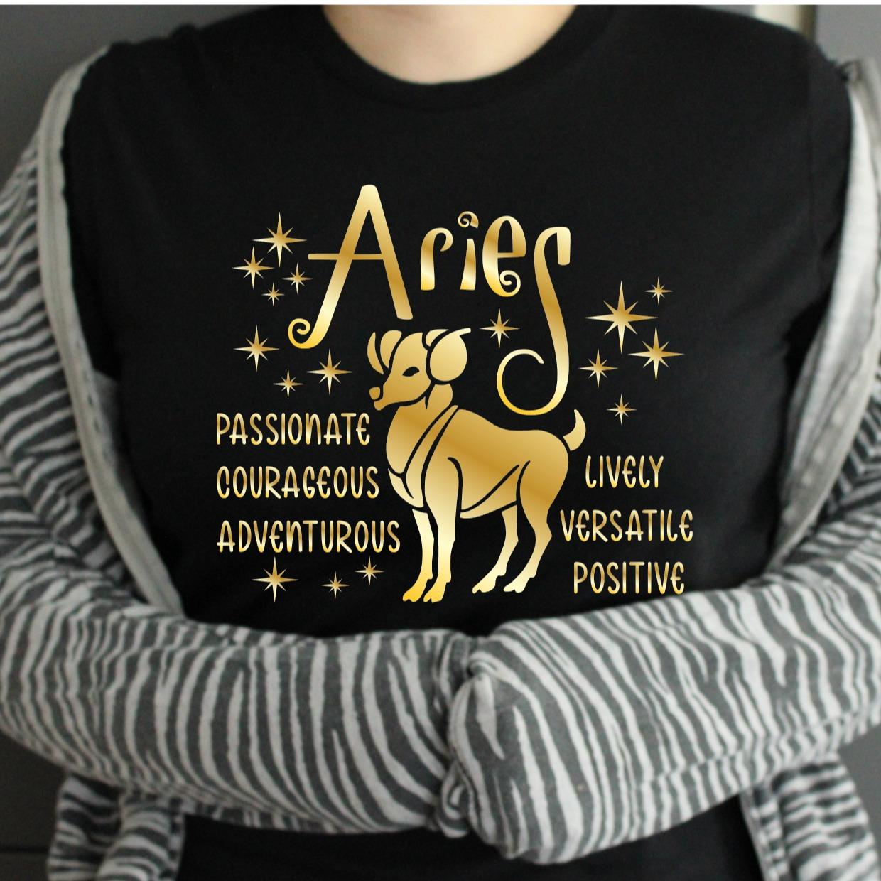 TSHIRT - Zodiac Horoscope Star Sign Astrology Tshirt Birthday Gift - Unisex Casual Crew Neck Tshirt 100% Cotton Aquarius Aries Cancer Capricorn Gemini Leo