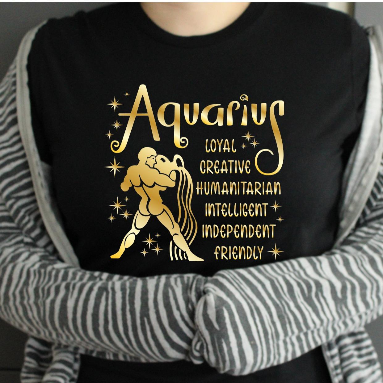 TSHIRT - Zodiac Horoscope Star Sign Astrology Tshirt Birthday Gift - Unisex Casual Crew Neck Tshirt 100% Cotton Aquarius Aries Cancer Capricorn Gemini Leo
