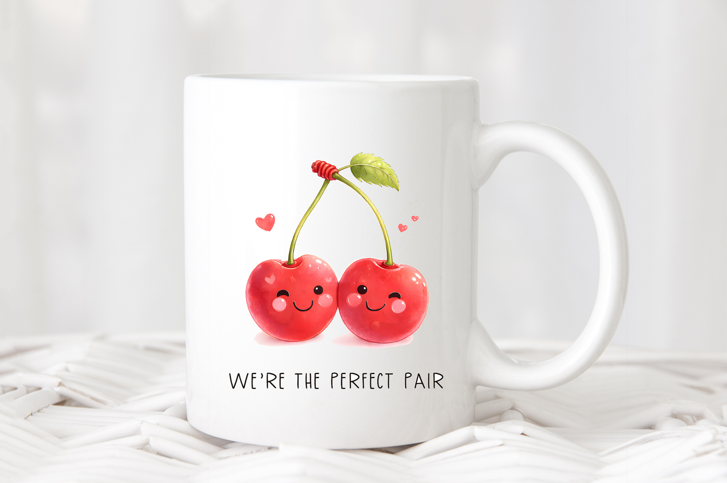 Personalised Cherry We're The Perfect Pair Cartoon cup, mug, Valentines Anniversary - Snazzy Dudds